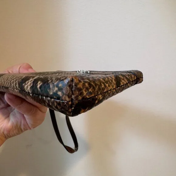 Coach Snakeskin Pattern Patent Leather Wristlet – Gently Used - Picture 9 of 10